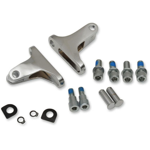 PartzBiz HD: 4417331-Drag Specialties Chrome Short Passenger Footpeg Mount Kits for Harley 93-17 | 1621-0786