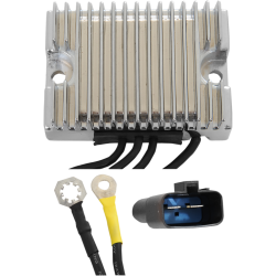 PartzBiz HD DS21120794 - Drag Solid State Chrome Voltage Regulator Harley 00-03 Dyna FXD/WG Rep 74518-99A | 2112-0794