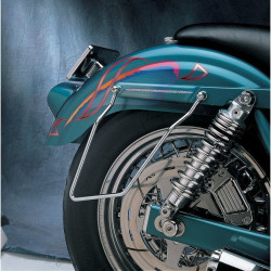 PartzBiz HD DSDS110845 - Drag Specialties Chrome Steel Saddlebag Support Brackets Rails FX; FXE; FXWG | DS-110845 Repl OEM 90584-85