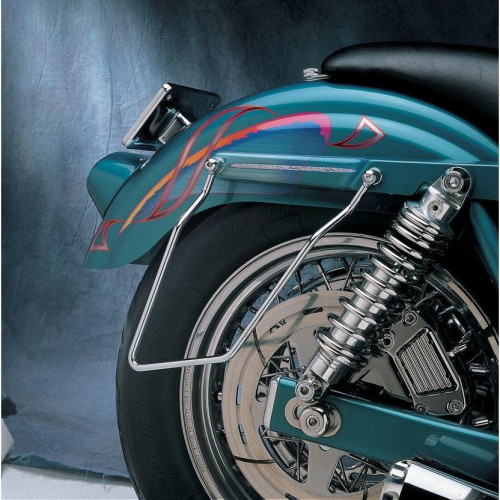 PartzBiz HD: 4417312-Drag Specialties Chrome Steel Saddlebag Support Brackets Rails FXR 84-94 | DS-110851 Repl OEM 90587-85
