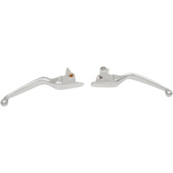 PartzBiz HD DS06101682 - Drag Specialties Chrome Wide Blade Hand Levers for Harley Softail 15-17 | 0610-1682