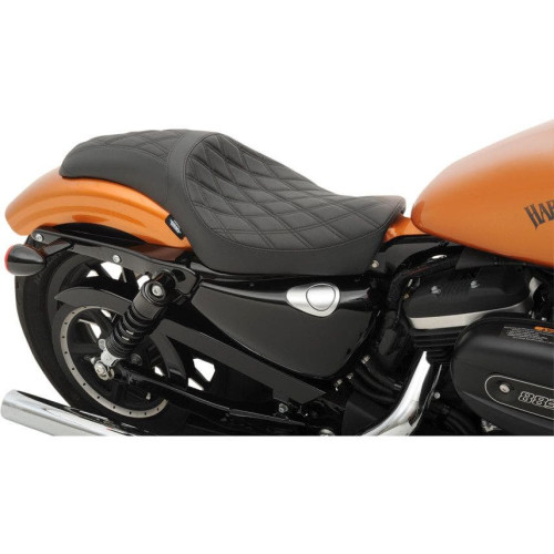 PartzBiz HD: 4417295-Drag Specialties Diamond Stitch Predator Seat for Harley Sportster XL 10-16 | 0804-0603
