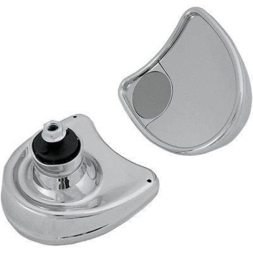 PartzBiz HD: 4417304-Drag Specialties Chrome Inner Fairing Mount Mirrors w/ Blind Spot Harley Batwing 96-13 0640-0652