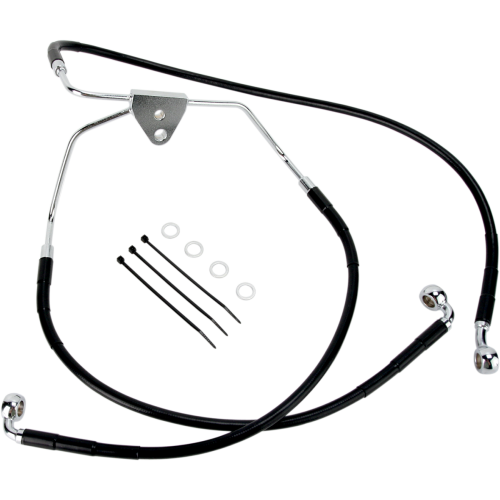 PartzBiz HD: 4417269-Drag Specialties Front Black Vinyl Stainless Steel Brake Line for Harley 94-07 FLHR / FLTR - Stock Length
