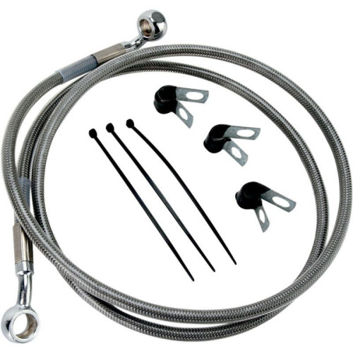 PartzBiz HD: 4417271-Drag Front Extended +10 Stainless Steel Brake Line for Harley 00-07 FLST/C/F | 1741-2653