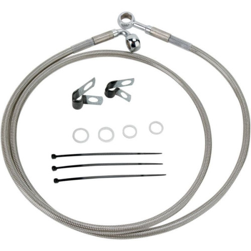 PartzBiz HD: 4417274-Drag Front Extended +10 Stainless Steel Brake Line Harley 84-98 FXST 93-05 FXDWG | 1741-2661