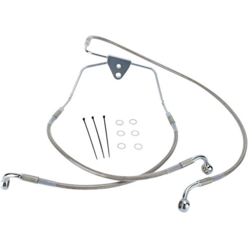 PartzBiz HD: 4417276-Drag Front Extended +10 Stainless Steel Brake Line for Harley 96-07 FLHT/FLHX | 1741-2633