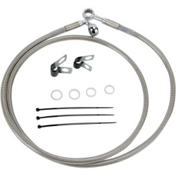PartzBiz HD DS17412657 - Drag Front Extended +2 Stainless Steel Brake Line Harley 84-98 FXST 93-05 FXDWG | 1741-2657