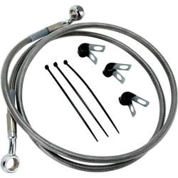 PartzBiz HD DS17412650 - Drag Front Extended +4 Stainless Steel Brake Line for Harley 00-07 FLST/C/F | 1741-2650