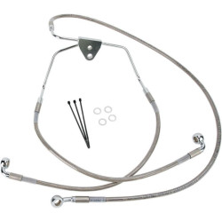 PartzBiz HD DS17412625 - Drag Front Extended +4 Stainless Steel Brake Line for Harley 08-13 FLH/T Non ABS | 1741-2624