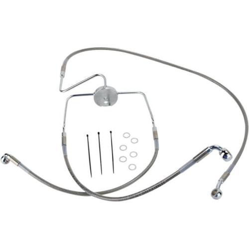 PartzBiz HD: 4417247-Drag Front Extended +4 Stainless Steel Brake Line Harley 94-07 FLHR 98-06 FLTR/I | 1741-2635