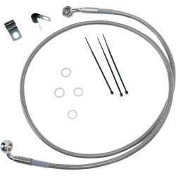 PartzBiz HD DS17412655 - Drag Front Extended +4 Stainless Steel Brake Line for Harley 99-07 FXST | 1741-2655