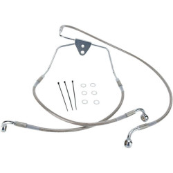 PartzBiz HD DS17412631 - Drag Front Extended +6 Stainless Steel Brake Line for Harley 96-07 FLHT/FLHX | 1741-2631