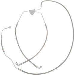 PartzBiz HD DS17412938 - Drag Specialties Front Lower Dual Disc Stainless Steel Brake Line for Harley 09-13 FLH/T With ABS