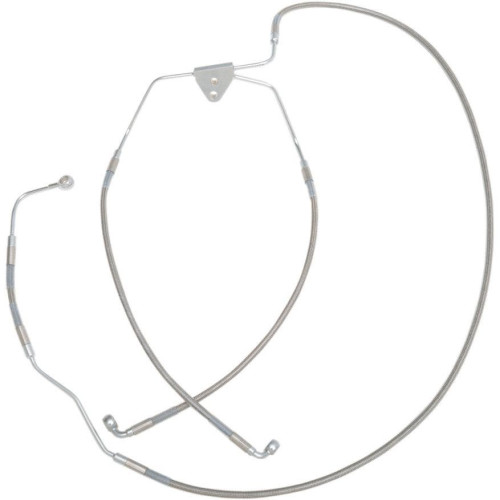PartzBiz HD: 4417265-Drag Specialties Front Lower Dual Disc Stainless Steel Brake Line for Harley 09-13 FLH/T With ABS