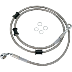 PartzBiz HD DS17412792 - Drag Specialties Front Stainless Steel Brake Line for Harley 08-10 FLST/F w/o ABS