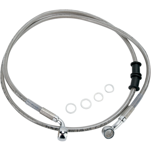 PartzBiz HD: 4417236-Drag Specialties Front Stainless Steel Brake Line for Harley 84-98 FXST/C; 99 FXSTC - Stock Length