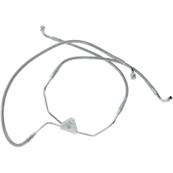 PartzBiz HD DS17410868 - Drag Specialties Front Stainless Steel Brake Line for Harley 96-07 FLHT/FLTX - Stock Length