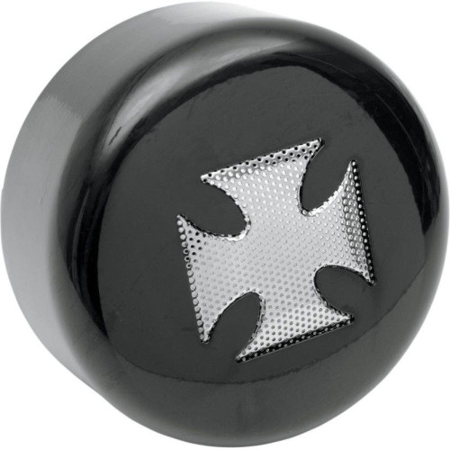 PartzBiz HD: 4417197-Drag Specialties Maltese Cross Black Horn Cover for Harley V-Twin w/ Center Horn | 2107-0029