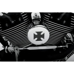 PartzBiz HD DS21070026 - Drag Specialties Maltese Cross Chrome Horn Cover for Harley | 2107-0026