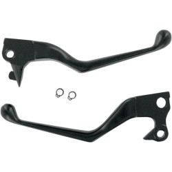 PartzBiz HD DS06100129 - Stain Matte Black Wide Blade Clutch Hand Brake Levers Sportster XL 04-13 | 0610-0129