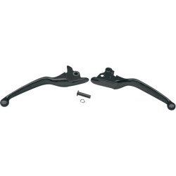 PartzBiz HD DS06101683 - Drag Specialties Matte Black Wide Blade Hand Levers Harley Softail 15-17 | 0610-1683