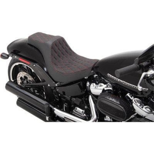 PartzBiz HD: 4417123-Drag Specialties Predator III Diamond Red 2-Up Seat 18-20 0802-1269 08021269 Harley Breakout Davidson Softail Fat Bob breakout FXBR 