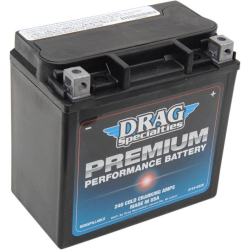 PartzBiz HD: 4417139-Drag Premium Performance 320 CCA Cold Cranking Amp 16L Battery Harley XL 04- | 2113-0325 Repl 65958-04