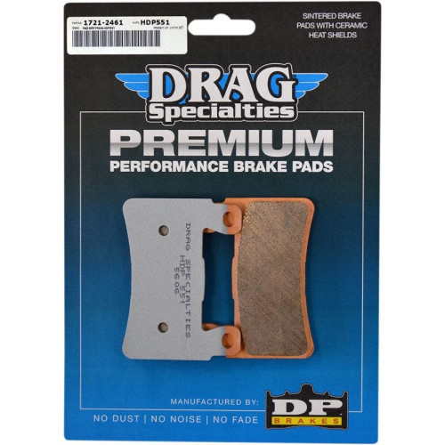 PartzBiz HD: 4417100-Drag Specialties Premium Sintered Front Brake Pads Harley Softail 15-17 & XR1200 | 1721-2461