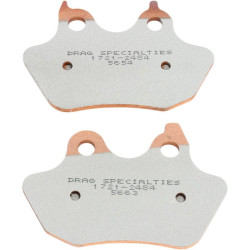 PartzBiz HD DS17212484 - Drag Specialties Premium Sintered Rear Brake Pads Harley Softail FXST 06-17 | 1721-2484