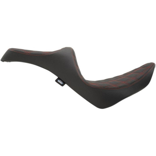 PartzBiz HD: 4417083-Drag Specialties 0802-1147 Red Double Diamond Predator 3 Seat 18-23 Harley FL Softail heritage classic slim deluxe bike saddle upgrade replacement  