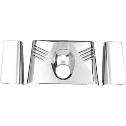 PartzBiz HD DSDS222910 - Drag Specialties Chrome Ribbed 3 Piece Fork Tins Nacelle Harley 86-17 Softail | DS-222910 Repl OEM 67808-86; 67816-86; 67820-86