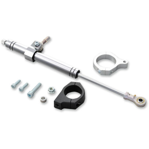 PartzBiz HD: 4417037-Drag Specialties Silver Front Steering Damper Kit for Harley Dyna FXD 06-17  | 0414-0527