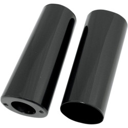 PartzBiz HD DS04110045 - Drag Specialties Black Smooth Plus +2 Fork Boots 8.5" Upper Slider Covers 84-13 | 0411-0045