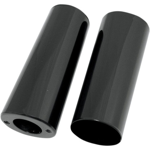 PartzBiz HD: 4417044-Drag Specialties Black Smooth Plus +2 Fork Boots 8.5" Upper Slider Covers 84-13 | 0411-0045