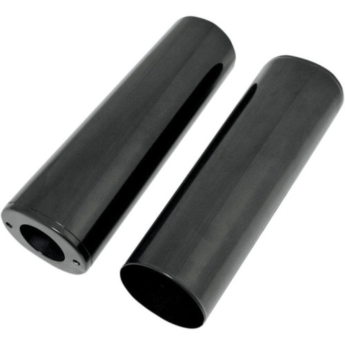 PartzBiz HD: 4417045-Drag Specialties Black Smooth Plus +4 Fork Boots 10.5" Upper Slider Covers 84-13 | 0411-0046