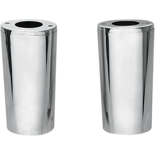 PartzBiz HD: 4417048-Drag Specialties Chrome Smooth Plus +4 Fork Boots 10.5" Upper Slider Cover 84-13 | 0411-0013