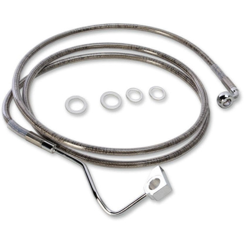 PartzBiz HD: 4416961-Drag Stainless Clear Coated Extended Length Front Brake Line +8" Overall 72ÔøΩ" | 1741-4501