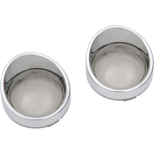PartzBiz HD: 4416935-Drag Visor Bezel Smoke Mirror Lens Deuce Bullet Style Turn Signals for Harley - 2020-0402