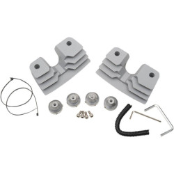 PartzBiz HD DS09401314 - Drag Wrinkle Silver Finned Spark Plug Head Bolt Covers Harley Twin Cam 99-17 | 0940-1314