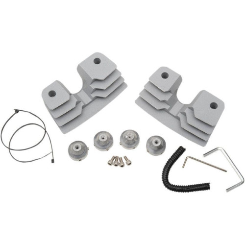 PartzBiz HD: 4416942-Drag Wrinkle Silver Finned Spark Plug Head Bolt Covers Harley Twin Cam 99-17 | 0940-1314