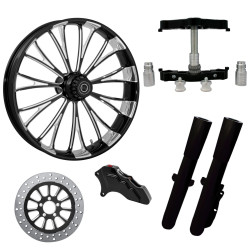 PartzBiz HD DYNASTY-SNGL-ECL-KIT-23PCKG - Dynasty Eclipse 23" Wheel Tire Single Side w/ Raked Triple Trees Lowers & Sliders | DYNASTY-SNGL-ECL-KIT-23PCKG
