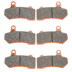 PartzBiz HD TR610590 (x3) - EBC FA409V x3 ผ้าเบรคหน้า/หลังแบบกึ่งเผากึ่ง V ชุด 3 ชิ้น Harley FLH 08-19