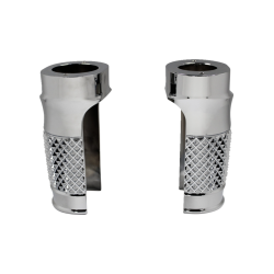 PartzBiz HD DS04110257 - Eddie Trotta Cross Cut Fat Tyre Fork Slider Covers สำหรับ Harley 14-23 FLH | ทีซี-WT962