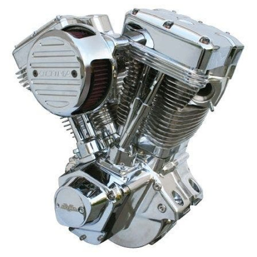 PartzBiz HD: 4416485-EL Bruto 298-230 Competition Series 107 ci Complete Engine Polished 115hp horse power performance motor replacement upgrade cubic inch built build custom harley davidson evo evolution new gas motorcycle bike chopper natural