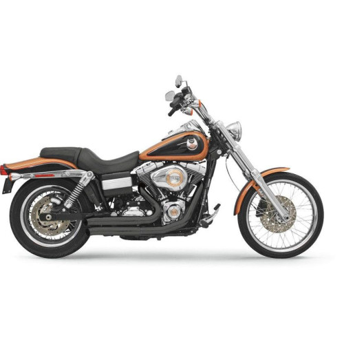 PartzBiz HD: 4416406-Bassani Black Firepower Firesweep 2:2 Exhaust for Harley Dyna Models 06-16 | 13123D