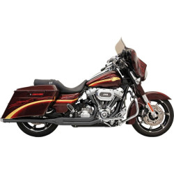 PartzBiz HD DS18001238 - Bassani Road Rage 2-Into-1 Systems Long Megaphone Black Harley FLH/T 10-14 - FLH-737B