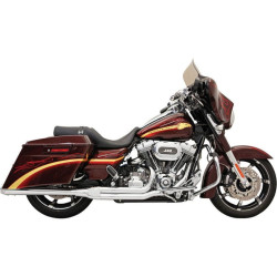 PartzBiz HD DS18001237 - Bassani Road Rage 2-Into-1 Systems Long Megaphone Chrome Harley FLH/T 10-14 - FLH-737