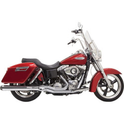 PartzBiz HD DS18001418 - Bassani Chrome Road Rage 2 Into 1 Long Megaphone Exhaust Harley Dyna FLD 12-16 | 1D28R