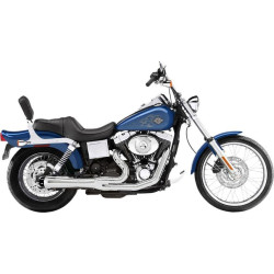 PartzBiz HD ds18001775 - Bassani Chrome Road Rage 2 Into 1 Short Megaphone Exhaust Harley FXD 91-05 | 13312R